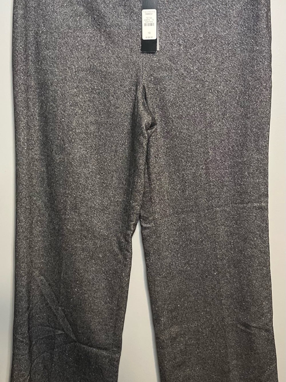 Womens Pants-TALBOTS-Grey Wool Blend Trousers Side Zip New W/ Tags MSRP $129
